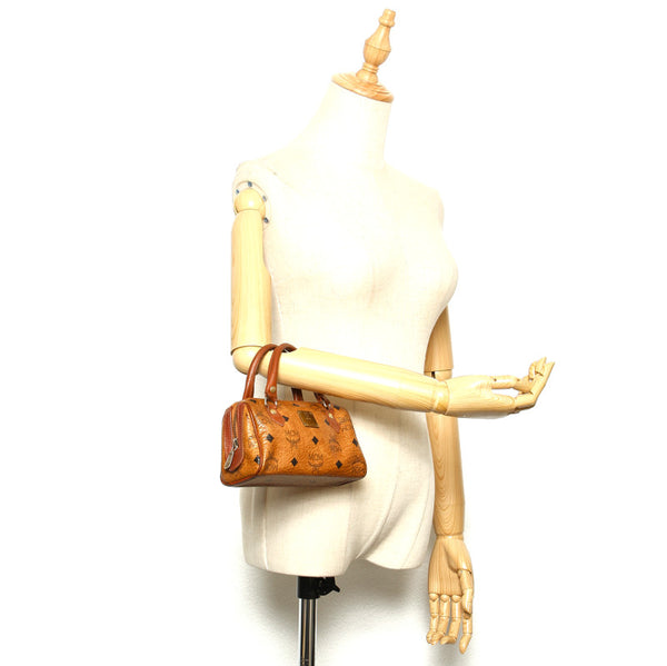 エム シー エム ブラウン レザー ハンドバッグ レディース MCM 中古