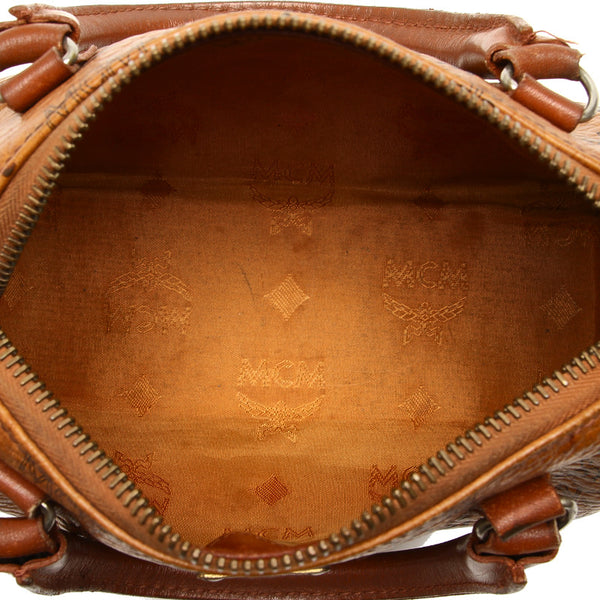 エム シー エム ブラウン レザー ハンドバッグ レディース MCM 中古