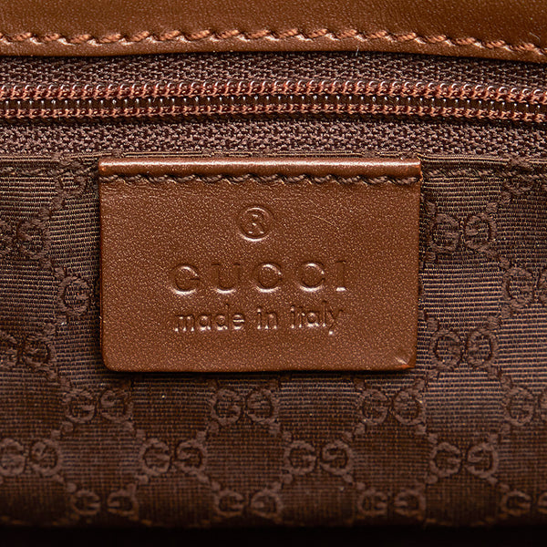 グッチ ジャッキー 002 1067 ベージュ ブラウン キャンバス レザー ショルダーバッグ レディース GUCCI 【中古】