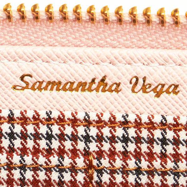 サマンサタバサ ピンク レザー ラウンドファスナー 長財布 レディース Samantha Thavasa 【中古】