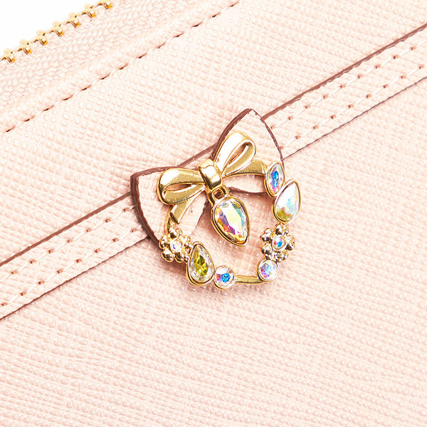 サマンサタバサ ピンク レザー ラウンドファスナー 長財布 レディース Samantha Thavasa 【中古】