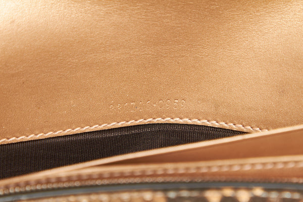 グッチ 331741 ベージュ レザー型押し 長財布 レディース GUCCI 中古