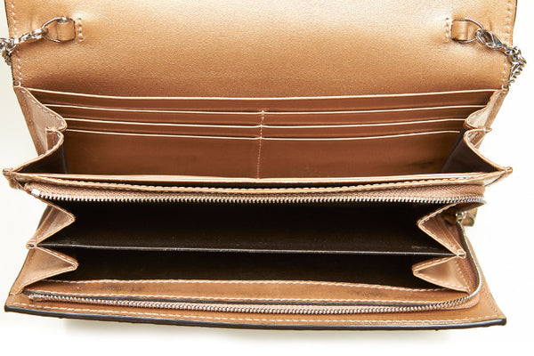 グッチ 331741 ベージュ レザー型押し 長財布 レディース GUCCI 中古