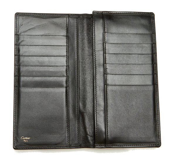 カルティエ ブラック レザー 長財布 メンズ CARTIER 中古