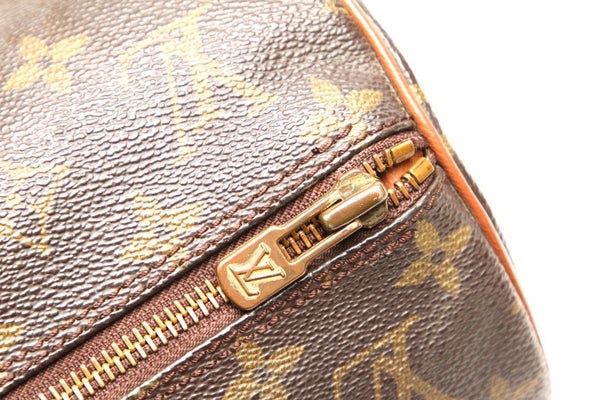 ルイ ヴィトン モノグラム パピヨン30 M51385 ブラウン PVC レザー ハンドバッグ レディース LOUIS VUITTON 中古