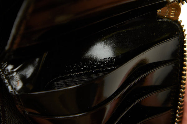 グッチ バンブー 035 1408 1919 ブラック パテントレザー 二つ折り財布 レディース GUCCI 中古