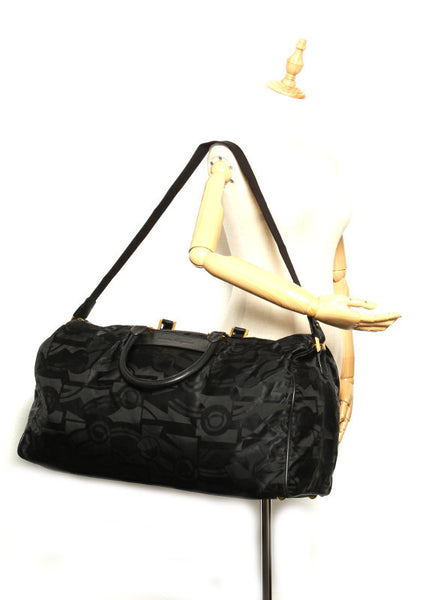 サルヴァトーレフェラガモ 24 5506 ブラック ナイロン レザー ハンドバッグ ショルダーバッグ 2WAY ユニセックス Salvatore Ferragamo 中古