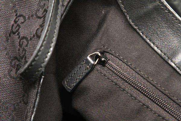 グッチ GGキャンバス アビー 189835 ブラック キャンバス レザー ショルダーバッグ レディース GUCCI 中古