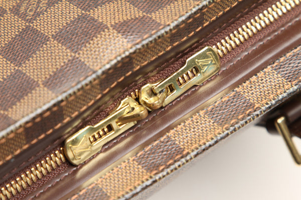 ルイ ヴィトン ダミエ チェルシー N51119 ブラウン PVC レザー ショルダーバッグ トートバッグ レディース LOUIS VUITTON 中古