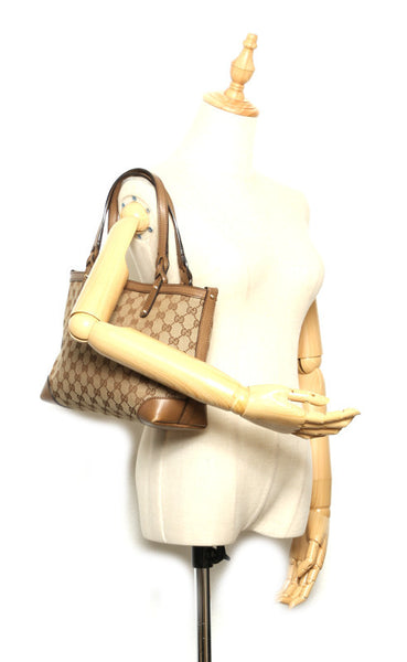 グッチ GGキャンバス 269878 ベージュ キャンバス レザー ショルダーバッグ トートバッグ レディース GUCCI 中古