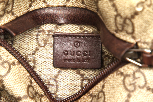 グッチ GGスプリーム 28566 ベージュ ブラウン PVC レザー ウエストバッグ ユニセックス GUCCI 中古