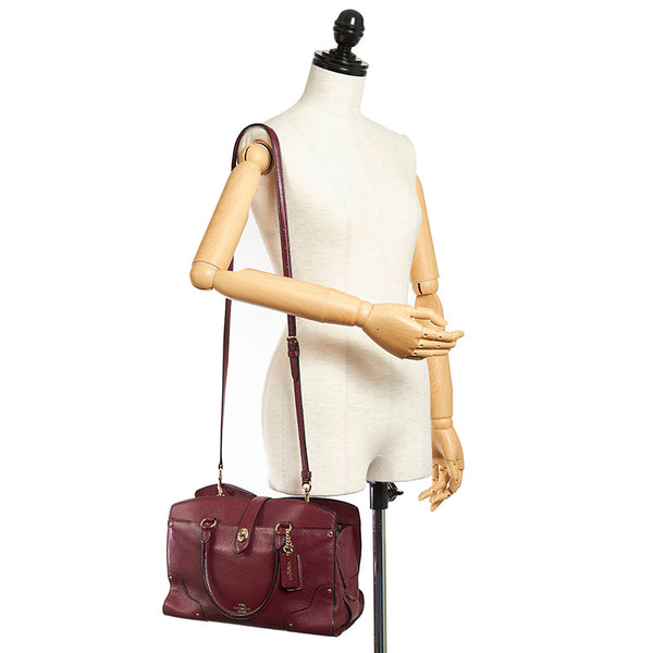 コーチ ハンドバッグ ショルダーバッグ 2WAY  ワインレッド レザー レディース COACH 【中古】