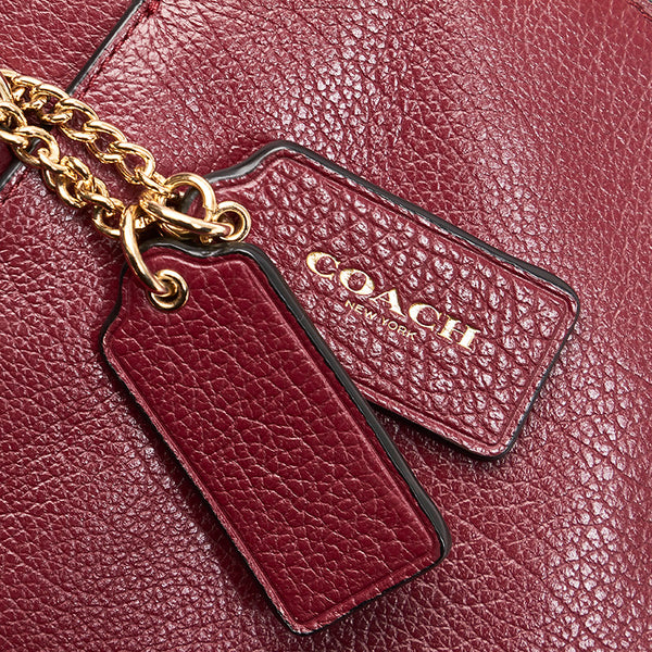 コーチ ハンドバッグ ショルダーバッグ 2WAY  ワインレッド レザー レディース COACH 【中古】