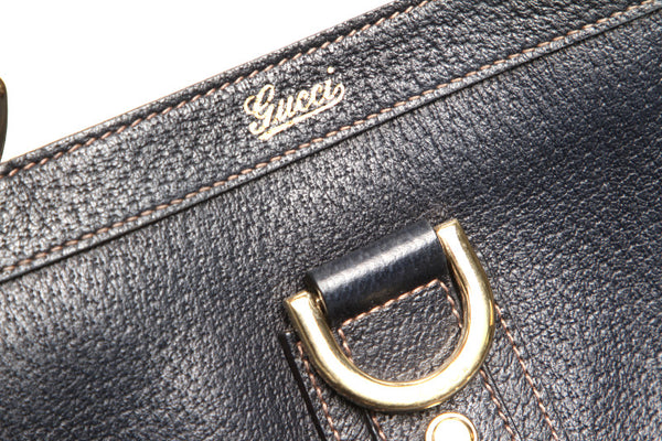 グッチ アビー 130739 ネイビー レザー トートバッグ レディース GUCCI 中古