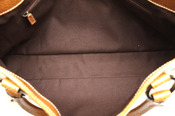 グッチ GGキャンバス 113015 ベージュ キャンバス レザー トートバッグ レディース GUCCI 中古