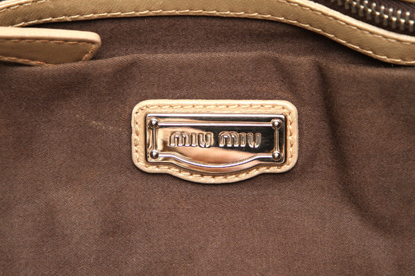 ミュウミュウ イエロー エナメル ハンドバッグ ショルダーバッグ 2WAY レディース MIUMIU 中古