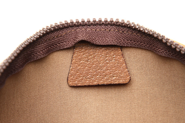 グッチ GGプラス ブラウン PVC レザー ポーチ ユニセックス GUCCI 中古