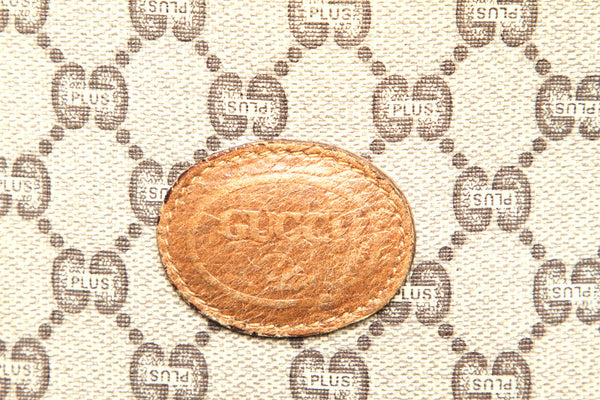 グッチ GGプラス ブラウン PVC レザー ポーチ ユニセックス GUCCI 中古