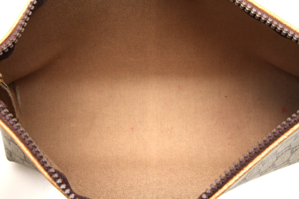 グッチ GGプラス ブラウン PVC レザー ポーチ ユニセックス GUCCI 中古