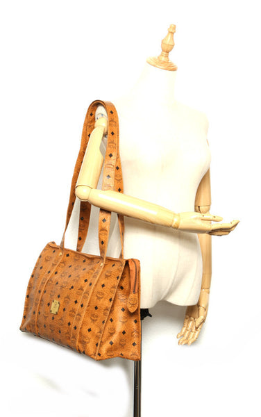 エム シー エム ブラウン レザー ショルダーバッグ トートバッグ ユニセックス MCM 中古