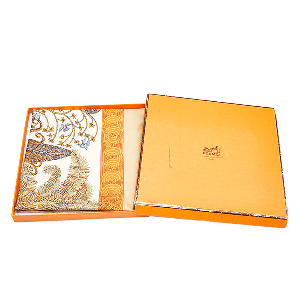 エルメス カレ90 Les Legendes de L'Arbre 木の伝説 スカーフ ゴールド マルチカラー シルク レディース HERMES 【中古】