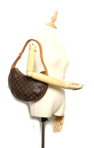 ルイ ヴィトン モノグラム クロワッサン M51510 ブラウン PVC レザー ショルダーバッグ レディース LOUIS VUITTON 中古