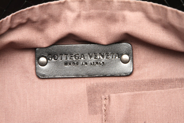 ボッテガヴェネタ ブラック キャンバス レザー トートバッグ レディース BOTTEGAVENETA 中古