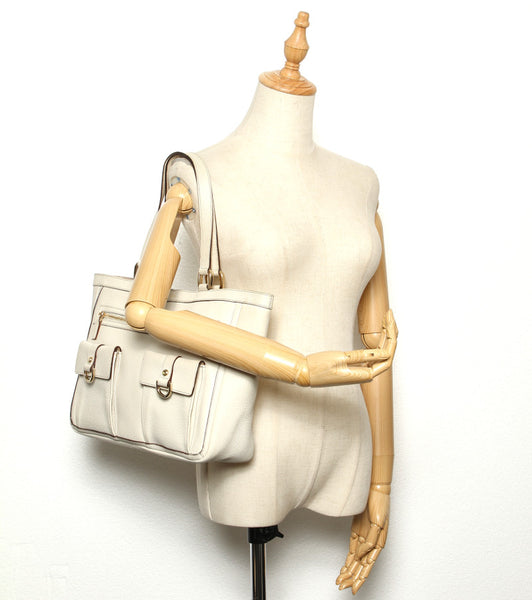 グッチ アビー 146247 ホワイト 白 レザー トートバッグ レディース GUCCI 中古