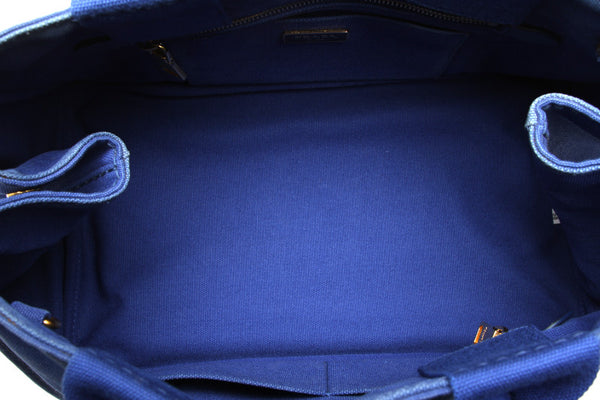 プラダ カナパ B1877G ブルー キャンバス ハンドバッグ レディース PRADA 中古