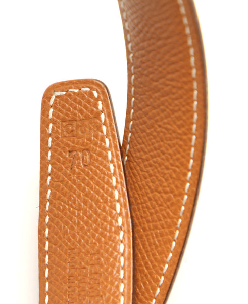 エルメス ブラック レザー ベルト レディース HERMES □C刻印 中古