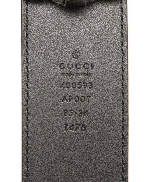グッチ ggマーモント 400593 ブラック ゴールド レザー ベルト メンズ GUCCI 中古