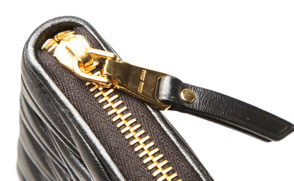 ミュウミュウ マテラッセ 5MM268 ブラック レザー コインケース レディース MIUMIU 中古