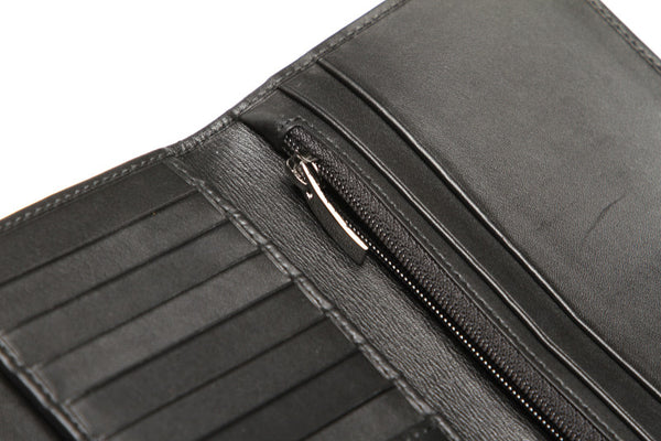 サルヴァトーレフェラガモ ガンチーニ ブラック キャンバス レザー 長財布 ユニセックス Salvatore Ferragamo 中古