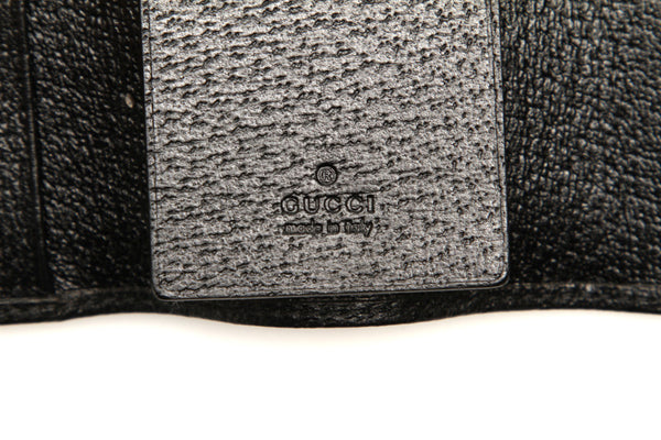 グッチ シェリーライン ブラック レザー キーケース ユニセックス GUCCI 中古