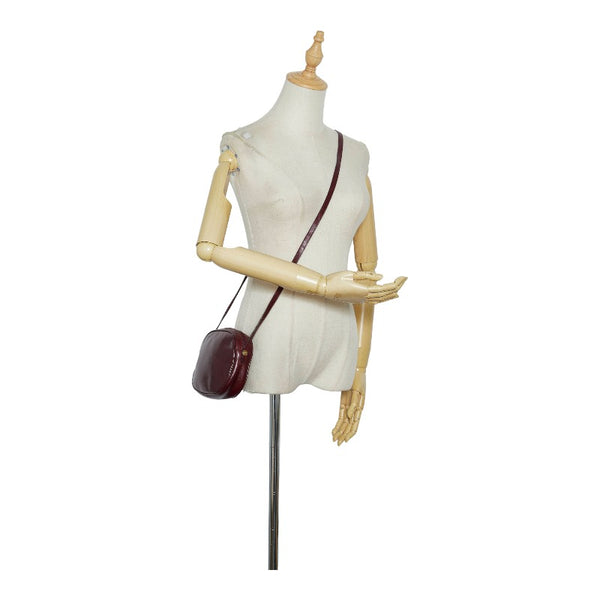 サルヴァトーレフェラガモ 斜め掛け ショルダーバッグ ワインレッド レザー レディース Salvatore Ferragamo 【中古】