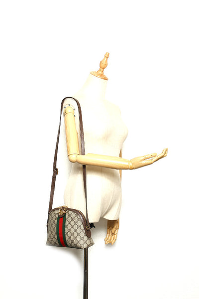 グッチ オフィディア シェリー 499621 ブラウン 茶 PVC レザー ショルダーバッグ レディース GUCCI 中古