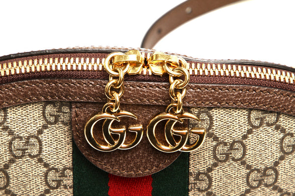 グッチ オフィディア シェリー 499621 ブラウン 茶 PVC レザー ショルダーバッグ レディース GUCCI 中古