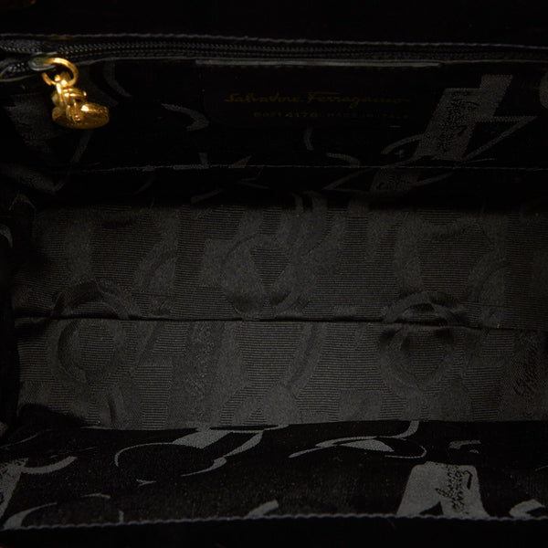 サルヴァトーレフェラガモ ヴァラリボン BA21 4178 ブラック レザー ハンドバッグ レディース Salvatore Ferragamo 中古