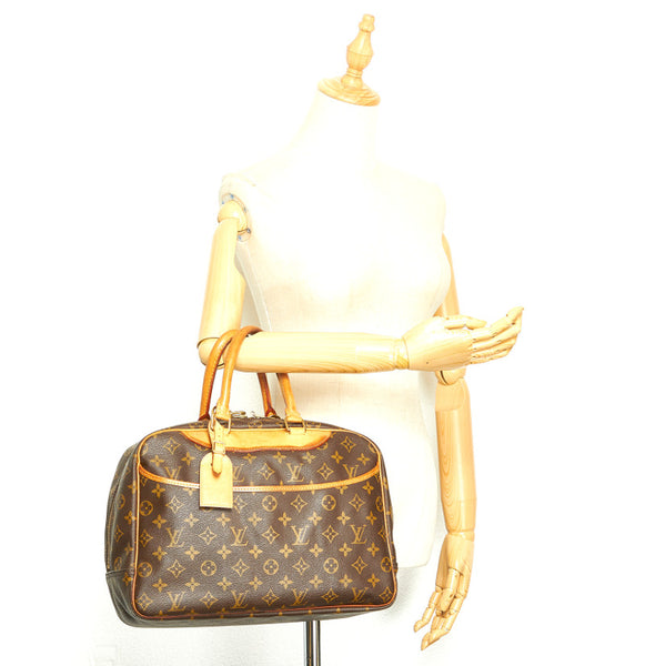 ルイ ヴィトン モノグラム ドーヴィル M47270 ブラウン PVC レザー トートバッグ レディース LOUIS VUITTON 中古