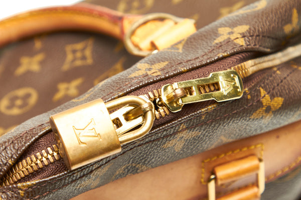 ルイ ヴィトン モノグラム ドーヴィル M47270 ブラウン PVC レザー トートバッグ レディース LOUIS VUITTON 中古