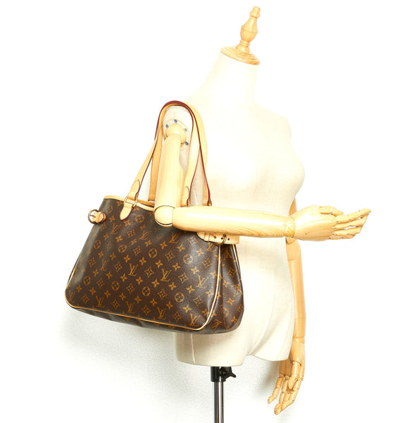 ルイ ヴィトン モノグラム バティニョール オリゾンタル M51154 ブラウン PVC レザー トートバッグ レディース LOUIS VUITTON 中古