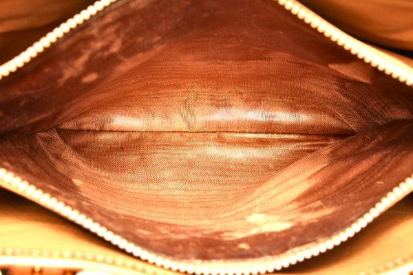 セリーヌ マカダム ブラウン PVC レザー トートバッグ レディース CELINE 中古