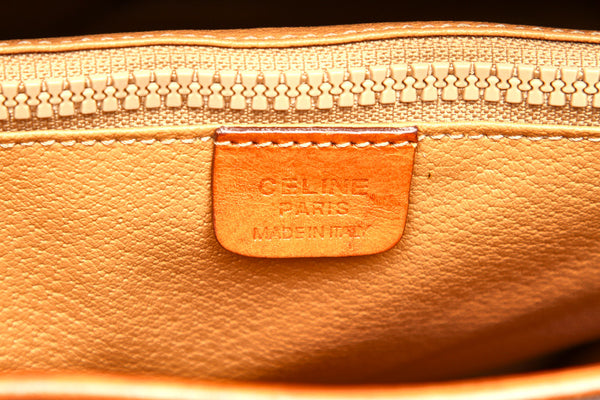 セリーヌ マカダム ブラウン PVC レザー トートバッグ レディース CELINE 中古