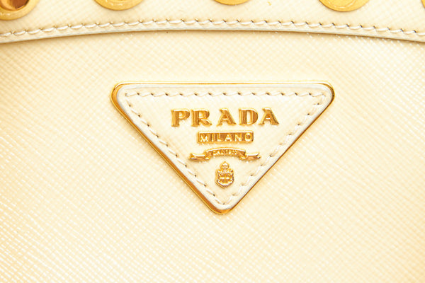 プラダ ベージュ レザー ハンドバッグ ショルダーバッグ 2WAY レディース PRADA 中古