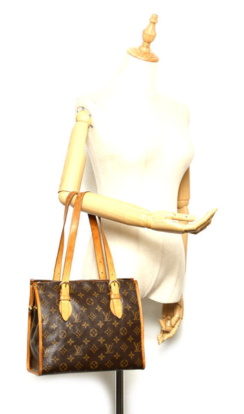 ルイ ヴィトン モノグラム ポパンクール オ M40007  ブラウン 茶 PVC レザー トートバッグ レディース LOUIS VUITTON 中古