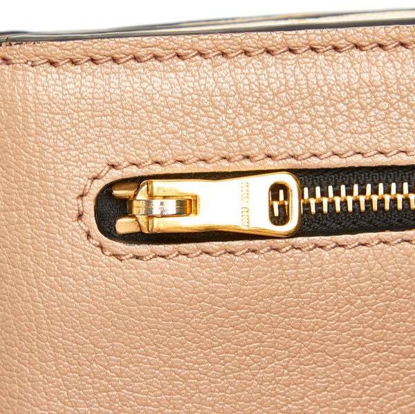 ミュウミュウ ベージュ レザー ショルダーバッグ レディース MIUMIU 中古