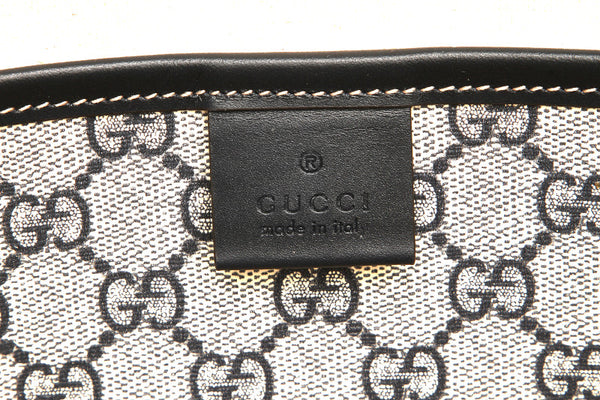 グッチ GGスプリーム 211134 ネイビー グレー PVC レザー トートバッグ ユニセックス GUCCI 中古