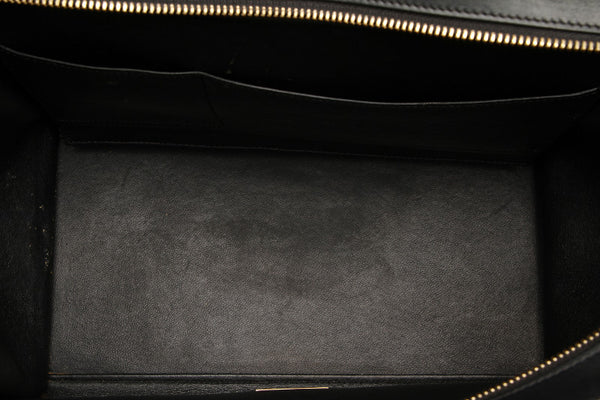 セリーヌ トラベーズ ブルー ブラック レザー ハンドバッグ レディース CELINE 中古