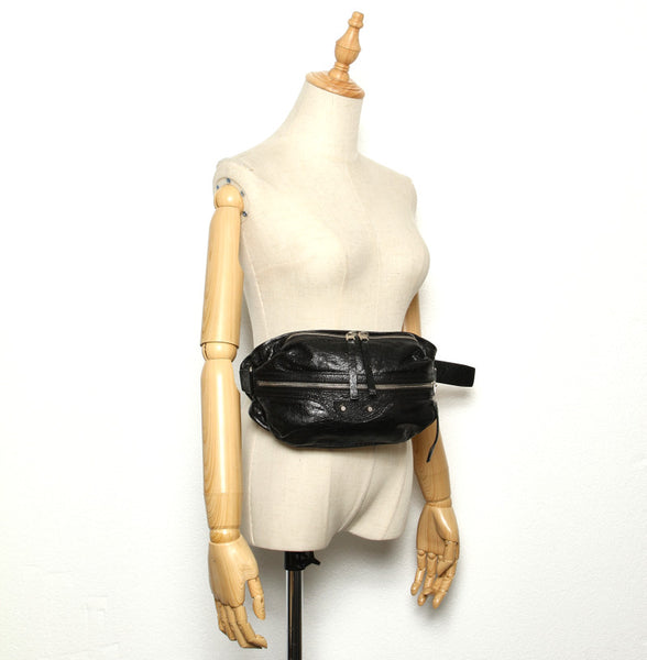 バレンシアガ ブラック 黒 レザー ウエストバッグ ユニセックス BALENCIAGA 中古