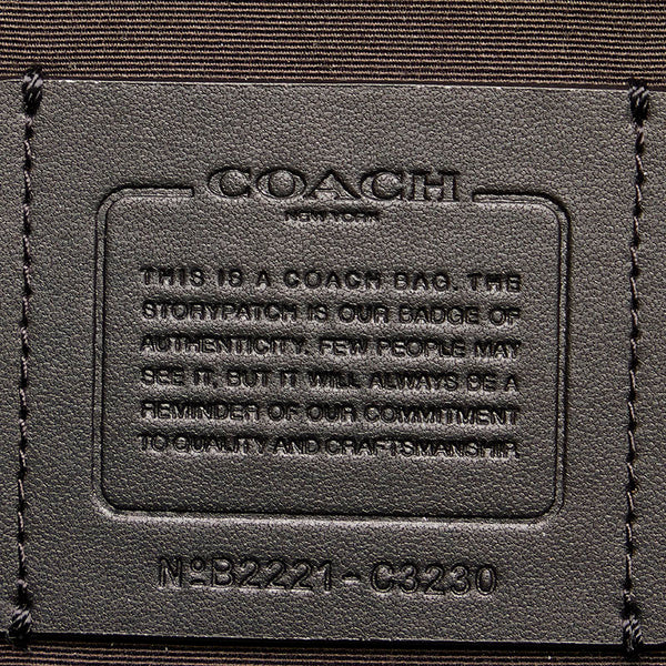 コーチ シグネチャー リュックサック バックパック C3230 ブラウン ブラック PVC レザー レディース COACH 【中古】